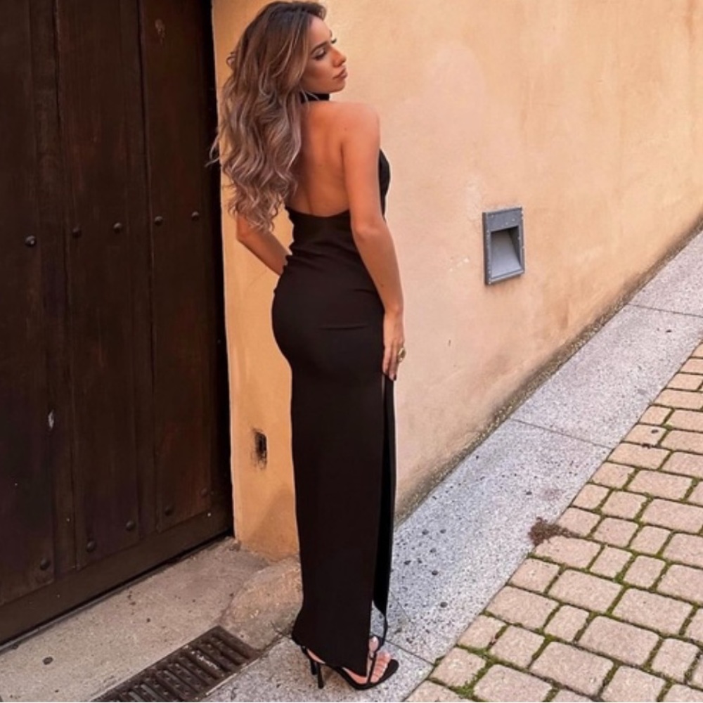 Zara Long Halter Dress - Picture 2 of 16